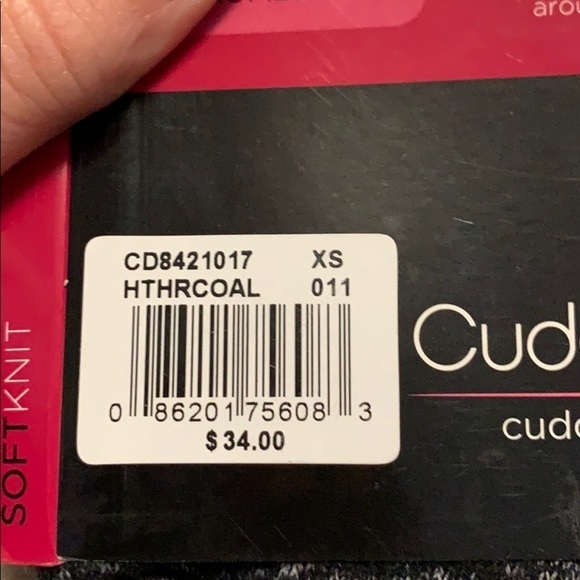 Cuddle Duds SoftKnit charcoal long sleeve crew - Picture 5 of 7